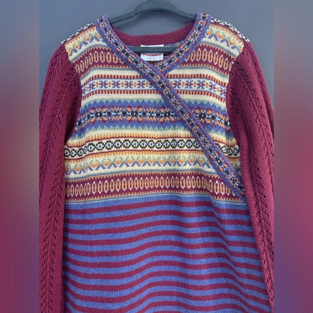 Hanna Andersson Fair Isle Knit Stylish Multicolor Knit Kids Dress size 130